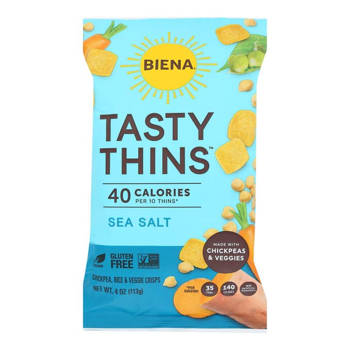 Ware Spark - Wholesale Puffed Snack - Biena Llc - Tasty Thins Sea Salt - Case Of 12-4 Oz