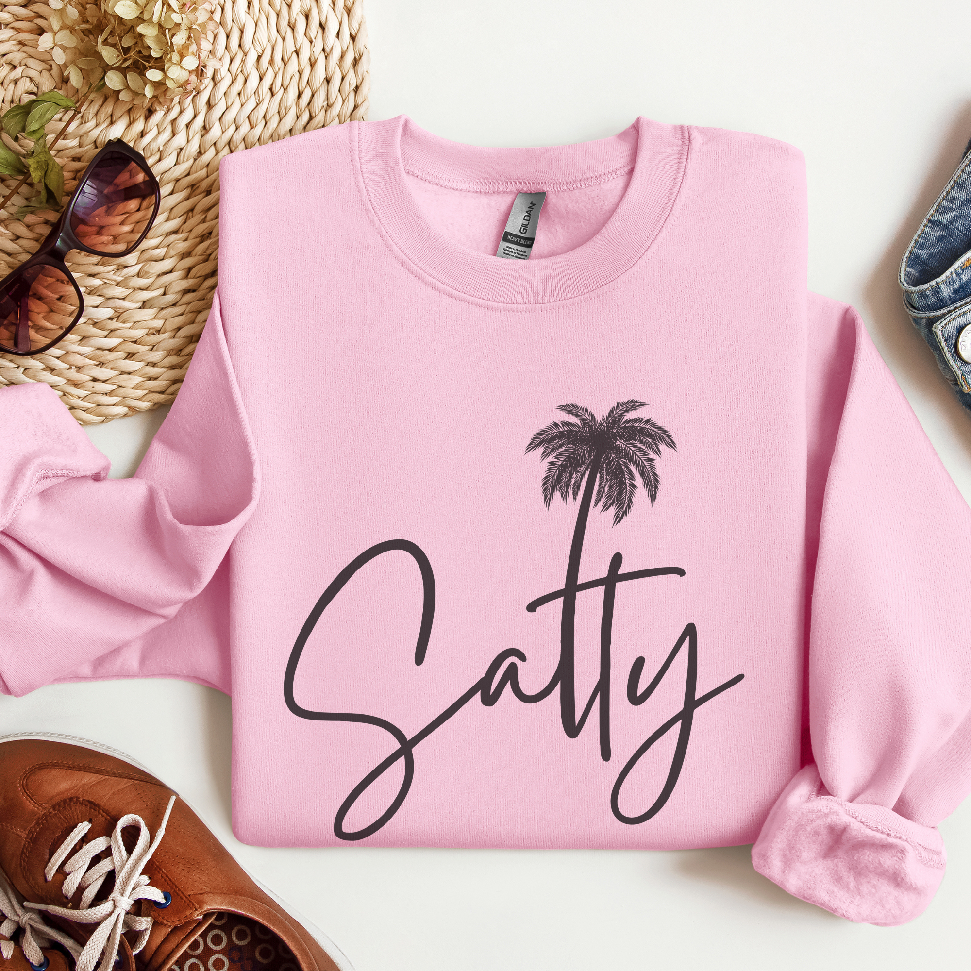 Trendznmore - Modern Graphic Apparel - Wholesale Graphic Sweatshirt - Women's - Salty Beach Crewneck Sweatshirt3