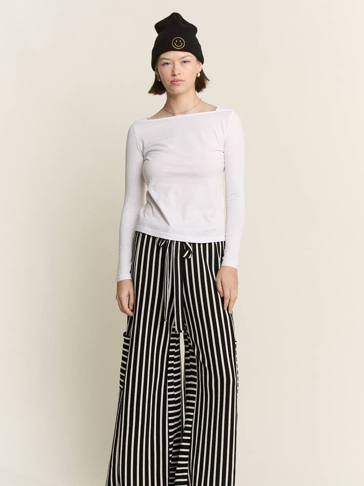 JADE BY JANE - Wholesale Pants - Women's - STRIPE WIDE LEG PANTS25