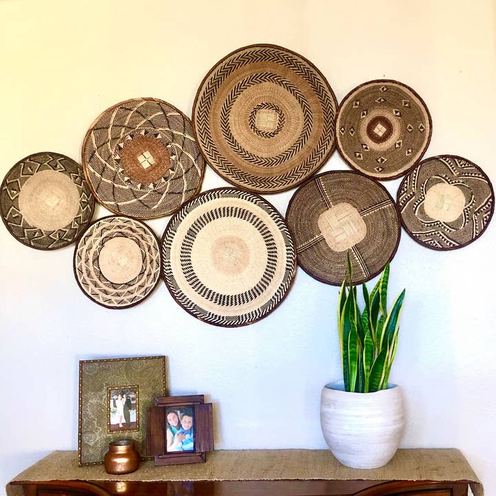 African Craft Collection - Wholesale Wall Accent - Tonga Wall Hanging Baskets | African Woven Basket1