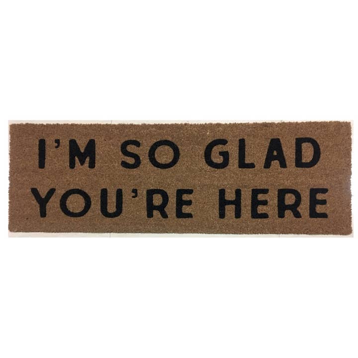 Modern Burlap – Engroshandel Dørmåtte – XL Dørmåtte - Jeg er så glad for du er her (Ny længde)3