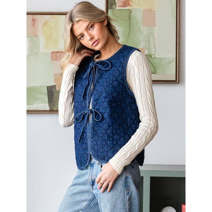 Denim Quilted Vest for wholesale on Faire