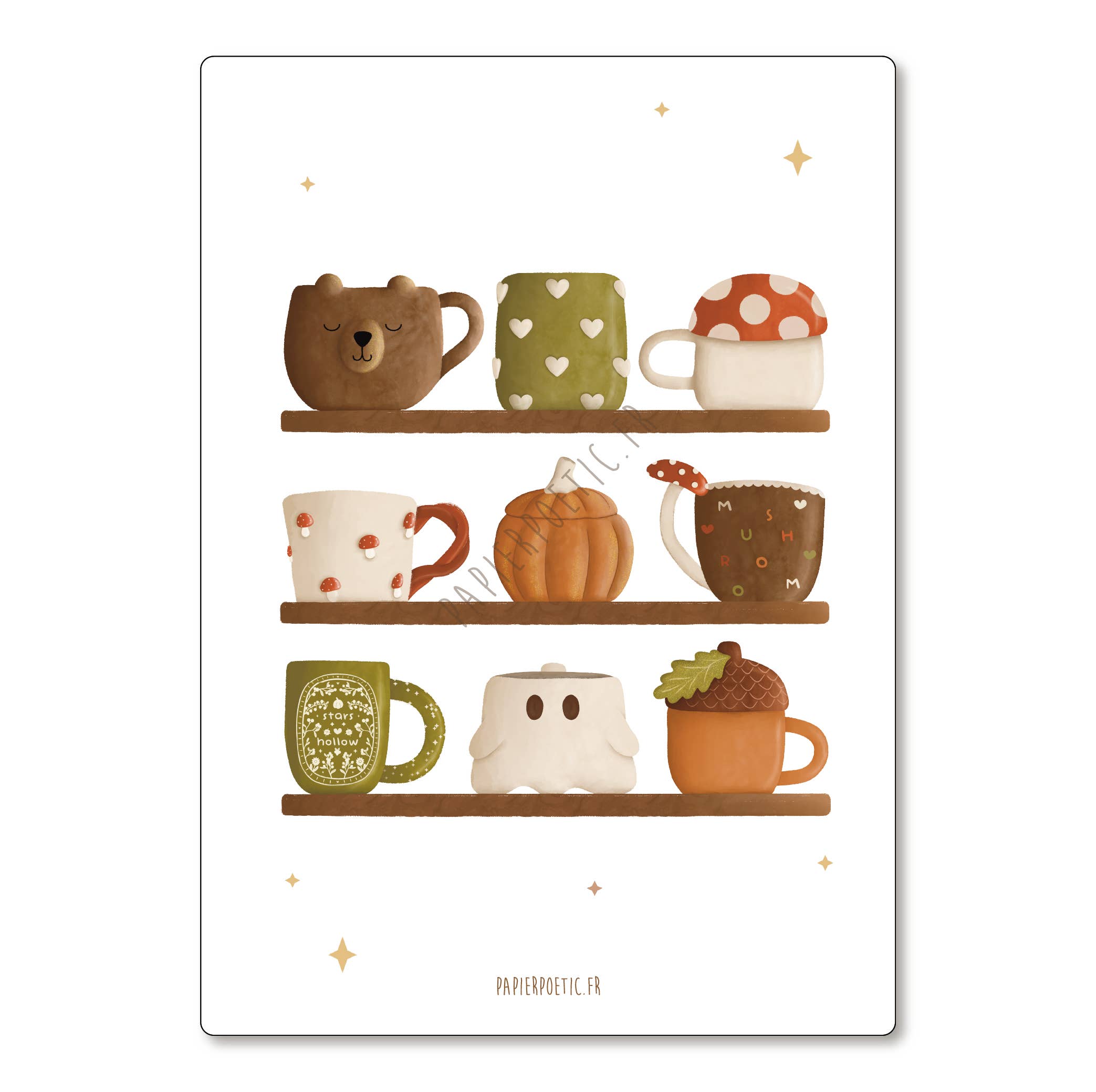 Papier Poetic - Wholesale Postcard - Postcard / Card "Mug Shelf" Autumn0