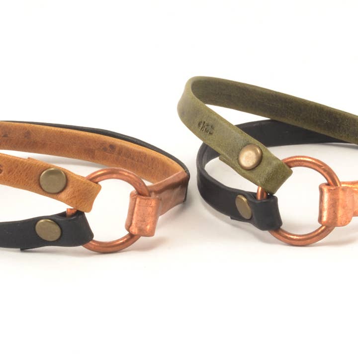 Lucia's Imports - Venta al por mayor Brazalete - Pulsera de cuero con cierre de cobre (Oferta)2