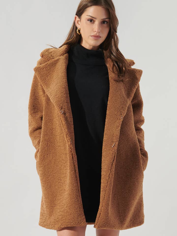 Casablanca Faux Sherpa Coat for wholesale by Sugarlips