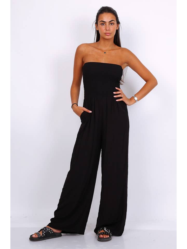 LORIANE - Wholesale Jumpsuit - Women's - 7382D One size flowing strapless jumpsuit with pocket9