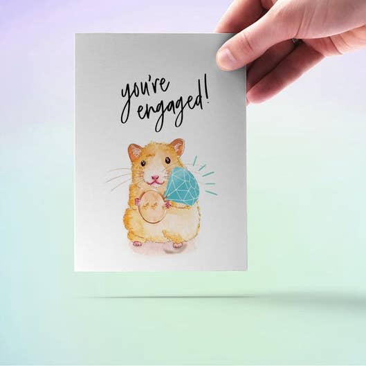 Liyana Studio – Großhandel Verlobungskarten – Hamster-Diamant-Verlobungsring — Lustige3