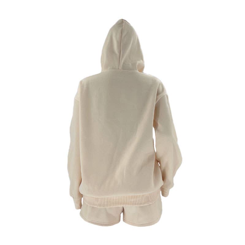 Rosa Clothing - Wholesale Lounge Set - Women's - basic loose hoodie & drawstring short 2 piece set22
