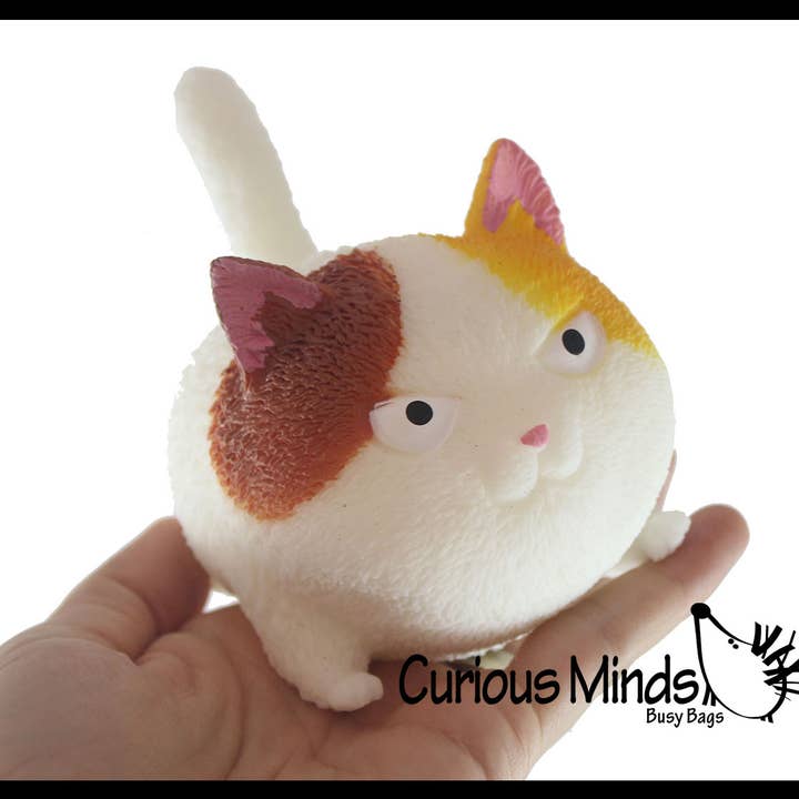 1 Angry Cat Soft Fluff Doh - Filled Squeeze Stress Balls - for wholesale by Curious Minds Toys