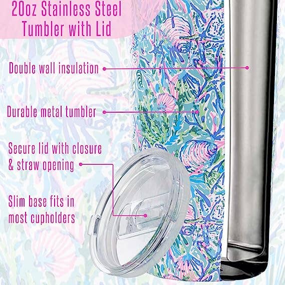 Lilly Pulitzer by Lifeguard Press - Wholesale Insulated Mug/Tumbler - Stainless Steel Thermal Mug, Soleil It On Me1