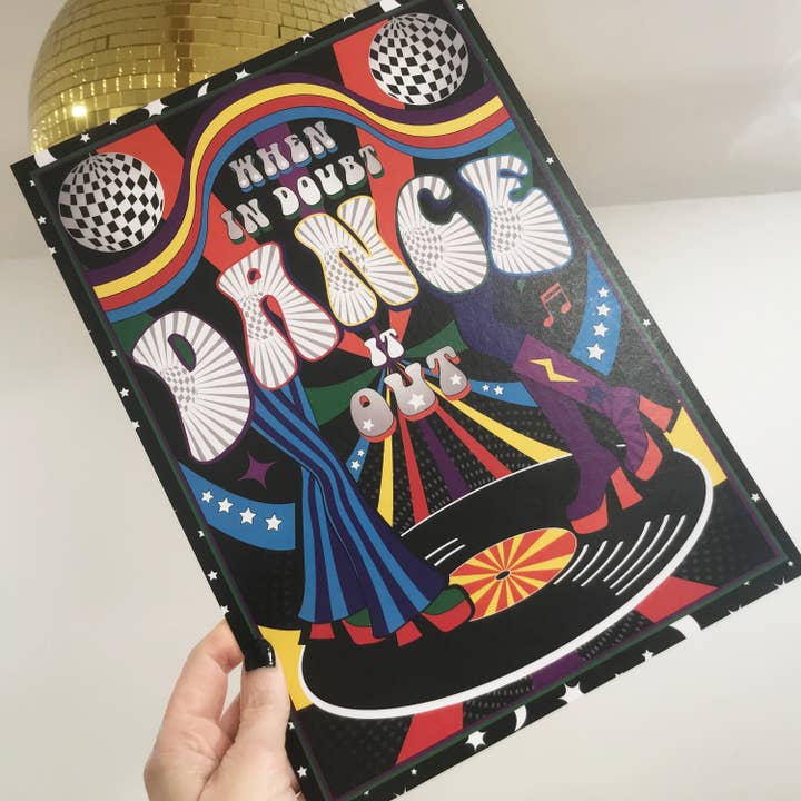 Disco Print, 70s Style Art, Music Poster for wholesale by Stan and Gwyn