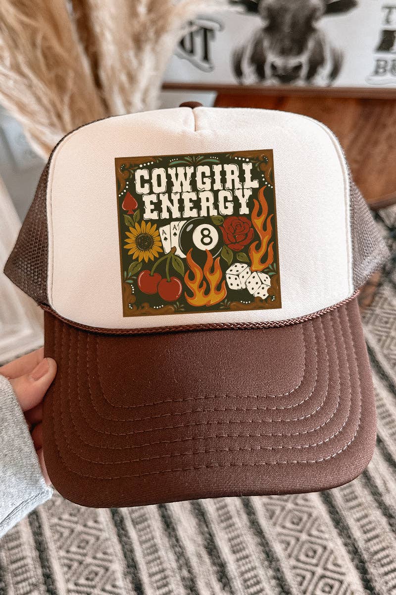 Wholesale Accessory Market - Vente Casquette de camionneur – femme - Casquette de camionneur avec devant en mousse marron tan et énergie de cowgirl rustique Otto Brown0