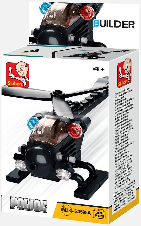 Texas Toy Distribution - Vendita all'ingrosso Set di costruzioni - Bambini - Set da esposizione Builder Police Building Brick, 2 pezzi per ogni kit A-D7