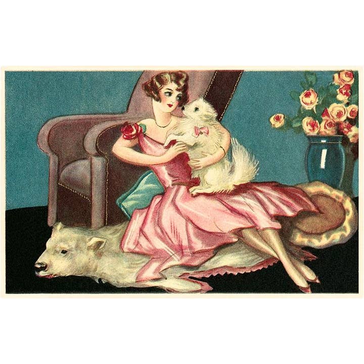 Found Image Press – wholesale Vykort – Vykort DG-89 Sällskapsmänniska med Hund på Björnfäll