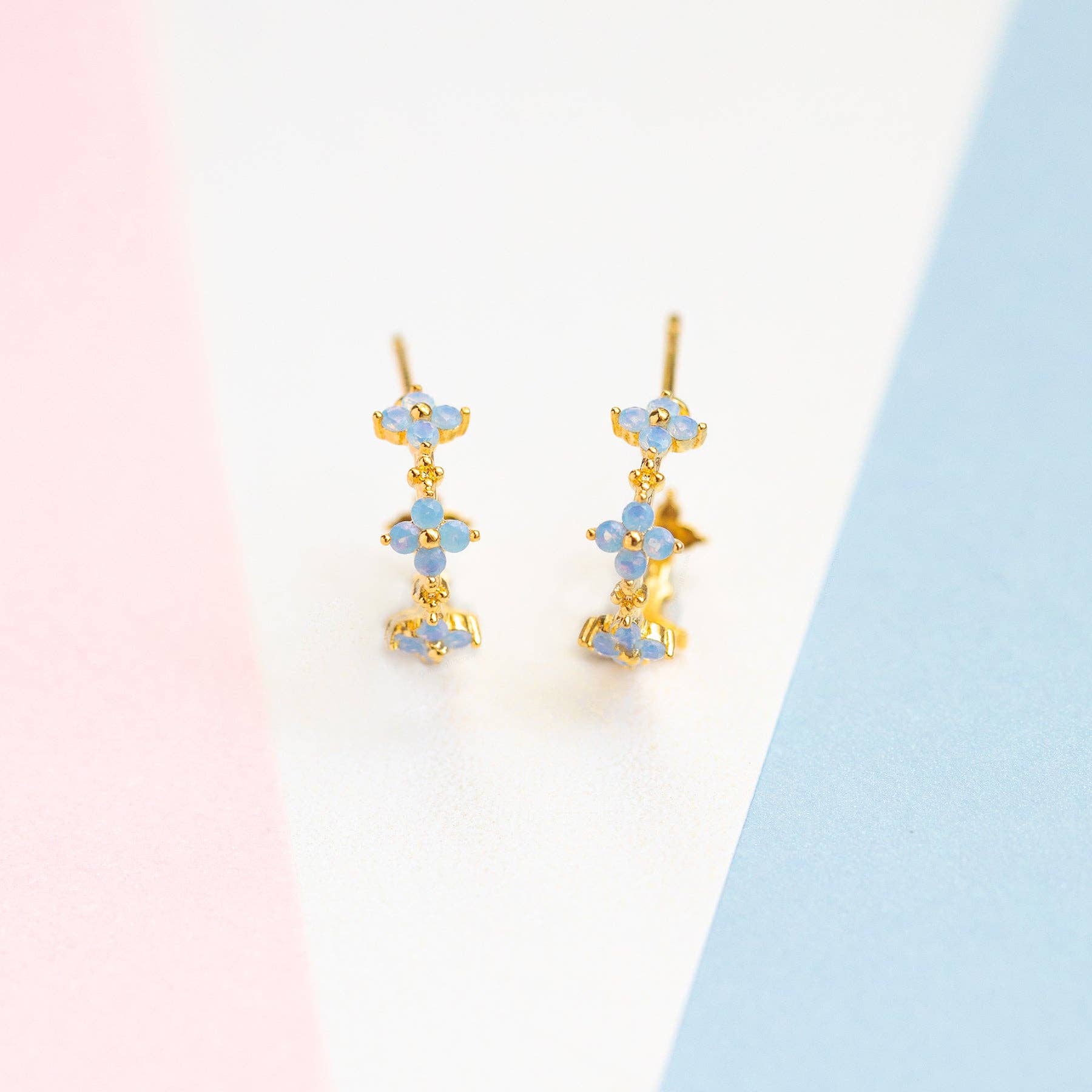 Girls Crew - Wholesale Hoop Earrings - Blue Blossom Love Hoops13