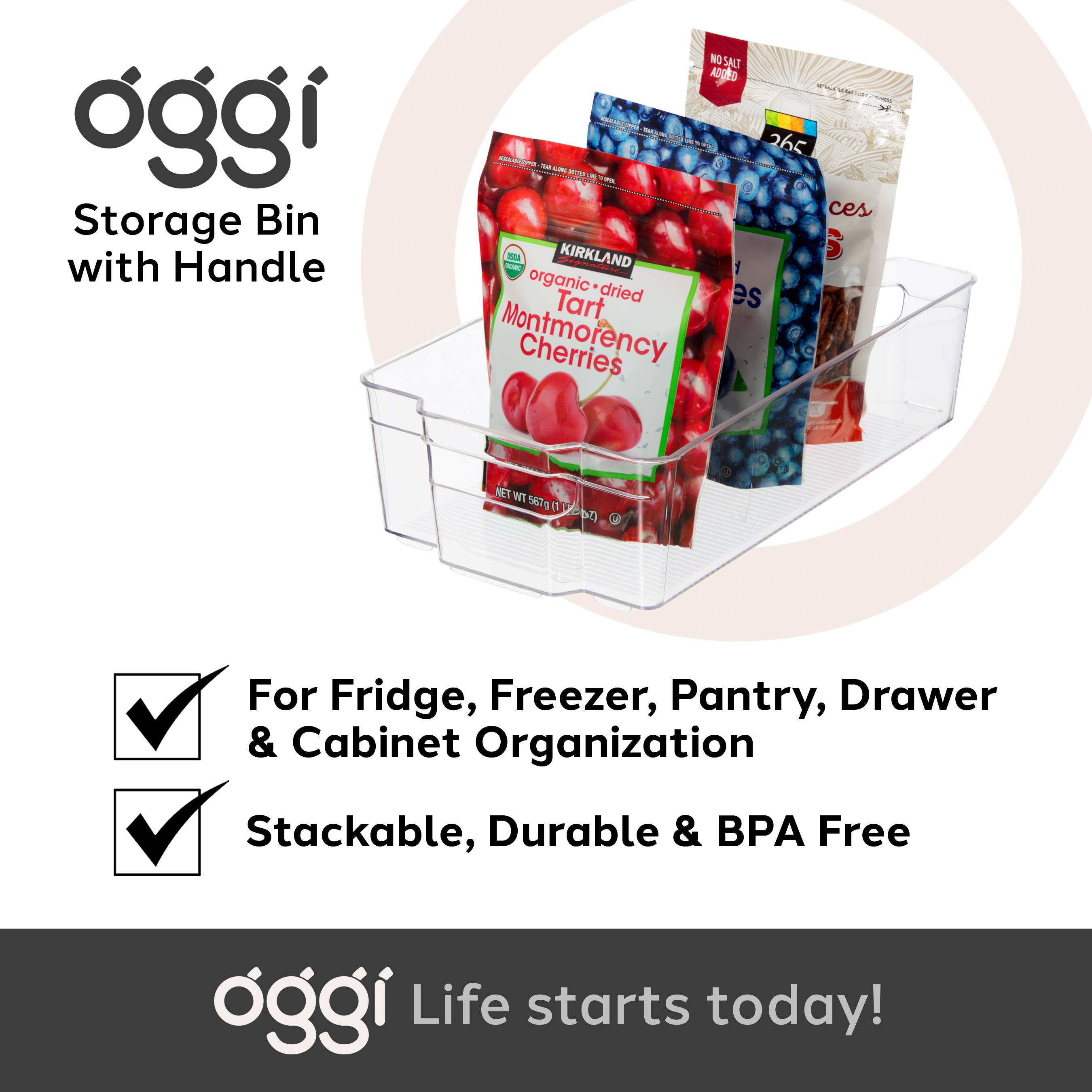 Oggi - Venta al por mayor Recipientes para alimentos - Cajón de almacenamiento - Apilable (14,75" x 8,5" x 3,75")6