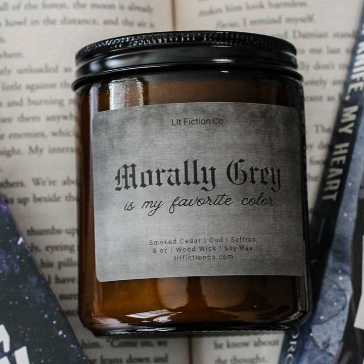 Lit Fiction Co. - Wholesale Jar/Filled Candle - Morally Grey Is My Favorite Color | Bookish Dark Romance Can0