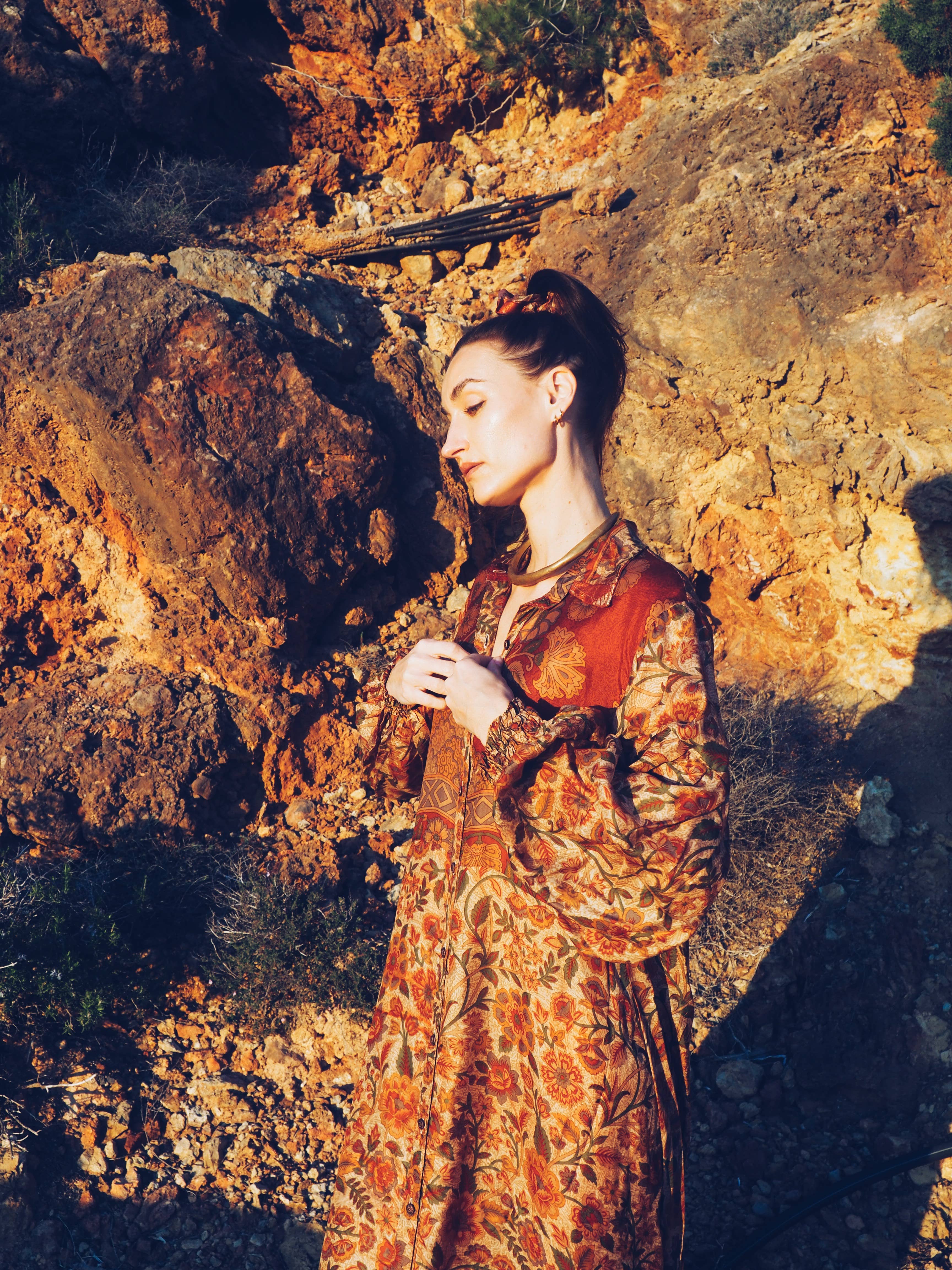 Vagabond Ibiza - Wholesale Dress - Women's - The Lenya Dress– Up-cycled Vintage Sari Dress 36