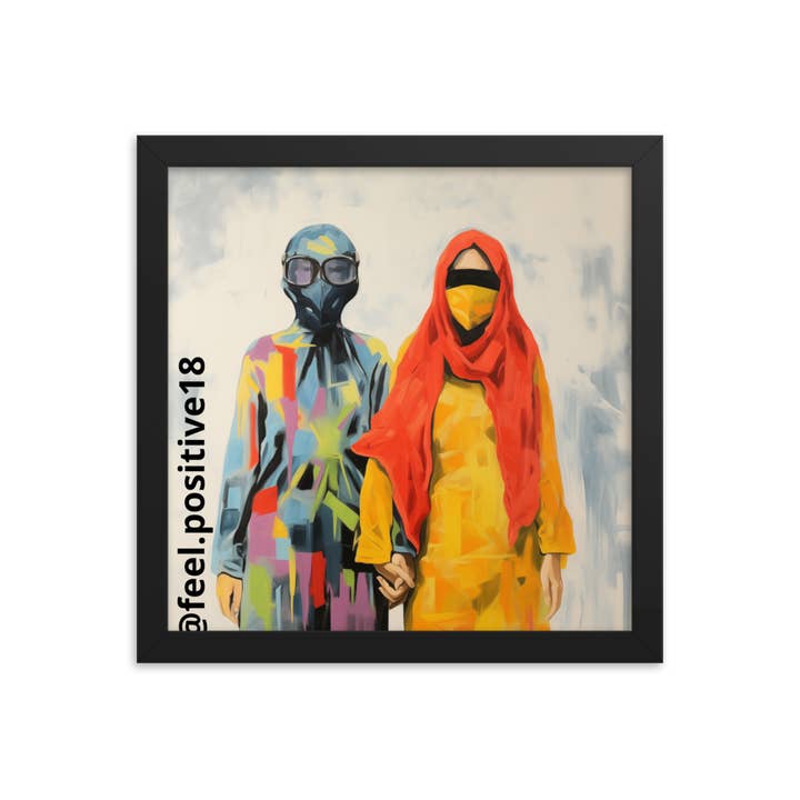 Hand i hand förenad konst med ram för wholesale av Feel.positive18