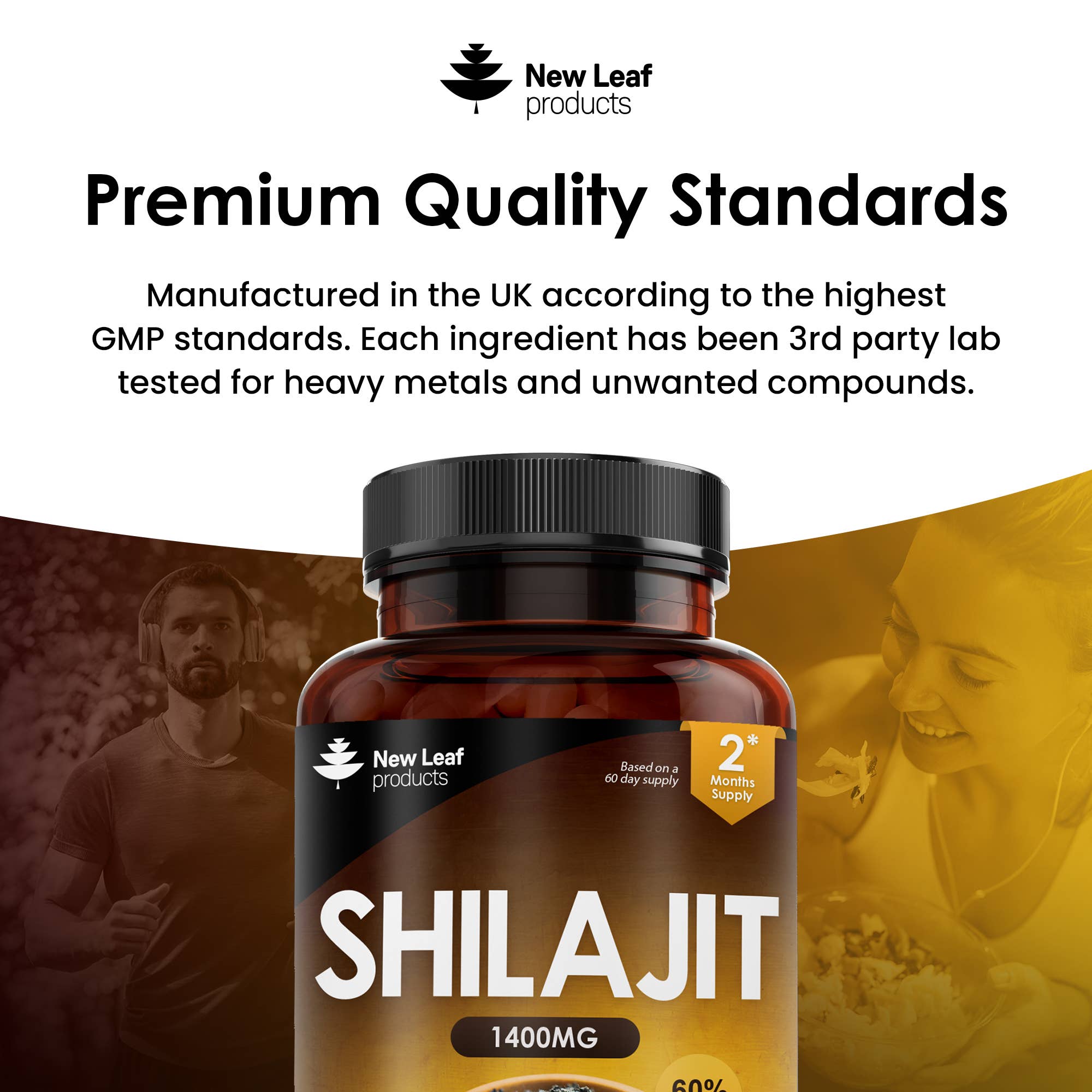 New Leaf products Ltd – wholesale Oral supplement/vitamin – Shilajit Capsules 1400mg with 60% Fulvic Acid 120 Capsules4