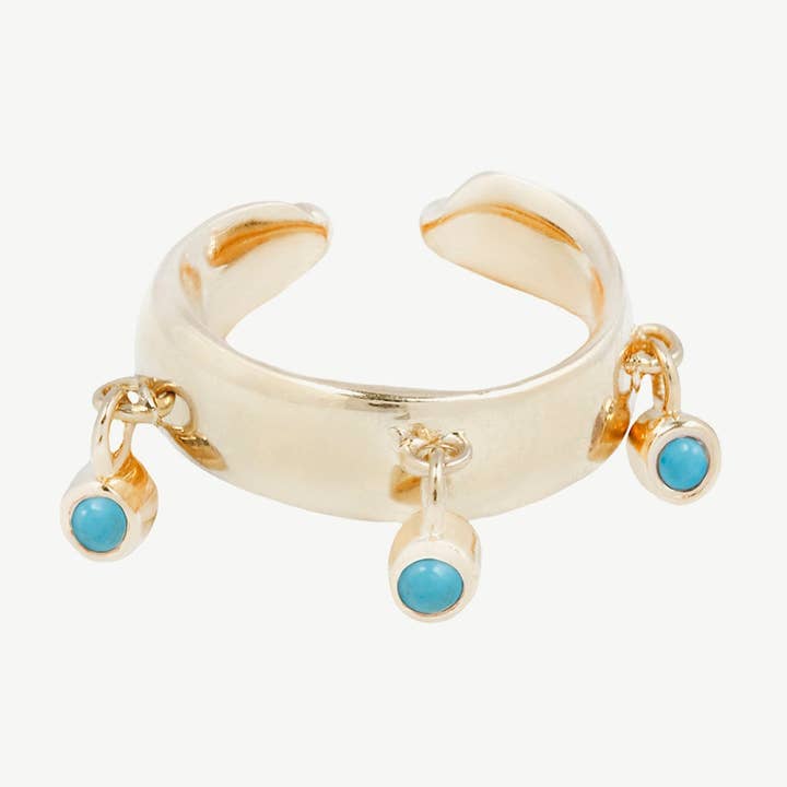 Pinata Øremanchet i Turkis/Guld for engroshandel hos Studio Grun