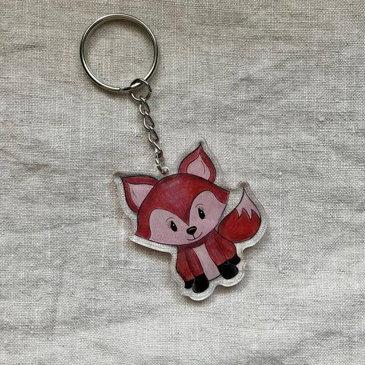 Fox Keychain for wholesale by Artwork by Sandra Naufal