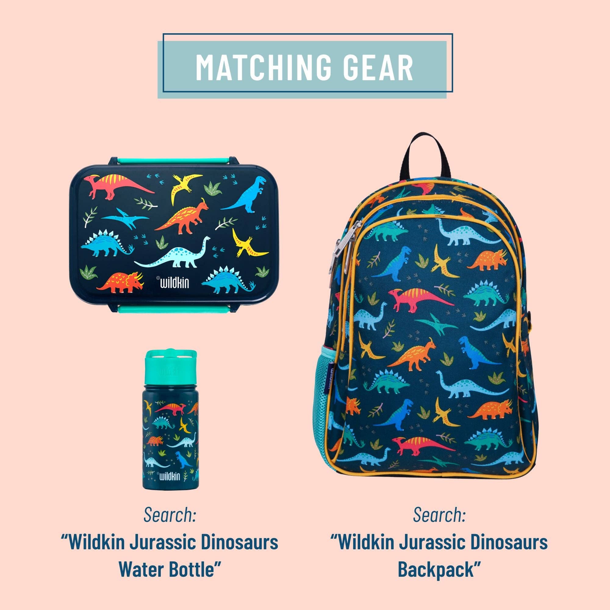 Wildkin - Wholesale Lunch Bag/Box - Kids - Jurassic Dinosaurs Reusable Food Container Bento Box3