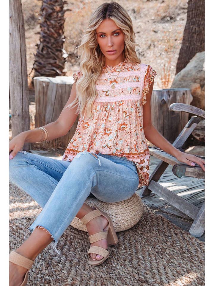 NAOMI & CO PTY LTD - Wholesale Blouse – Women’s - Everest Crochet Top - Peach2