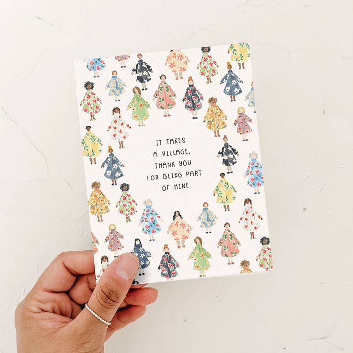 Almeida Illustrations - Wholesale Thank You Card - It Takes a Village Card | Thank You Card4