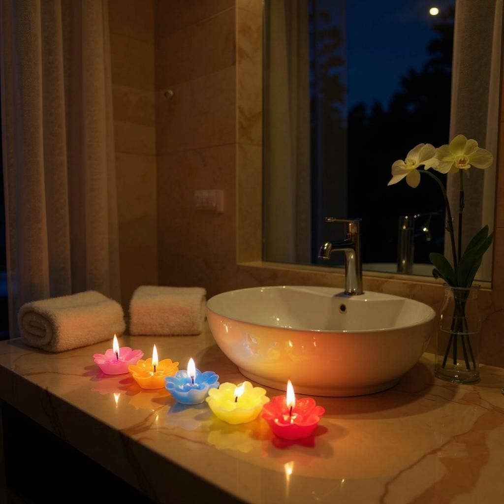 Handicraft Heaven - Wholesale Tea Light Candles - Flower-Shaped Tea Light Set: Vibrant Handmade Festive Candle5