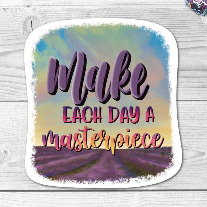 Each Day a Masterpiece - Glossy Sticker for wholesale by For Art Sake Stickers