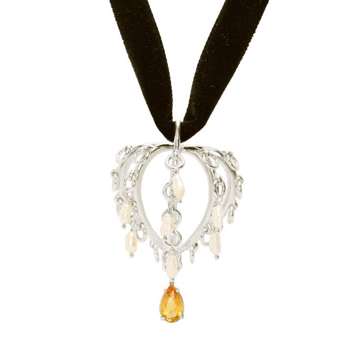 Heart Arcana Necklace In SterlIng Silver for wholesale by Aveta Studio