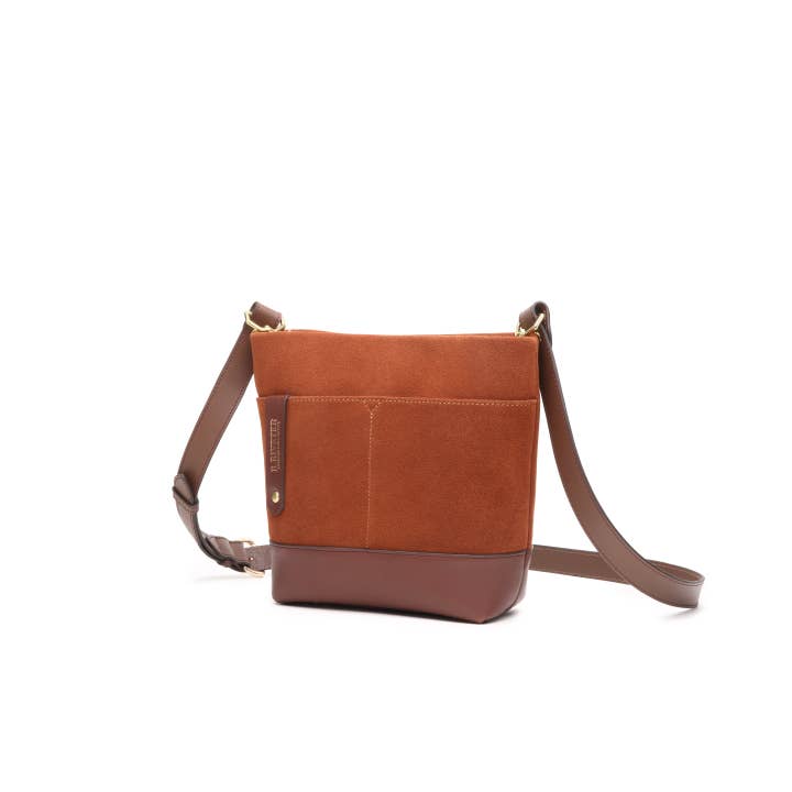 R.Riveter - Wholesale Crossbody bag – Women's - Betsy Bucket Bag | Rust Suede + Brown2