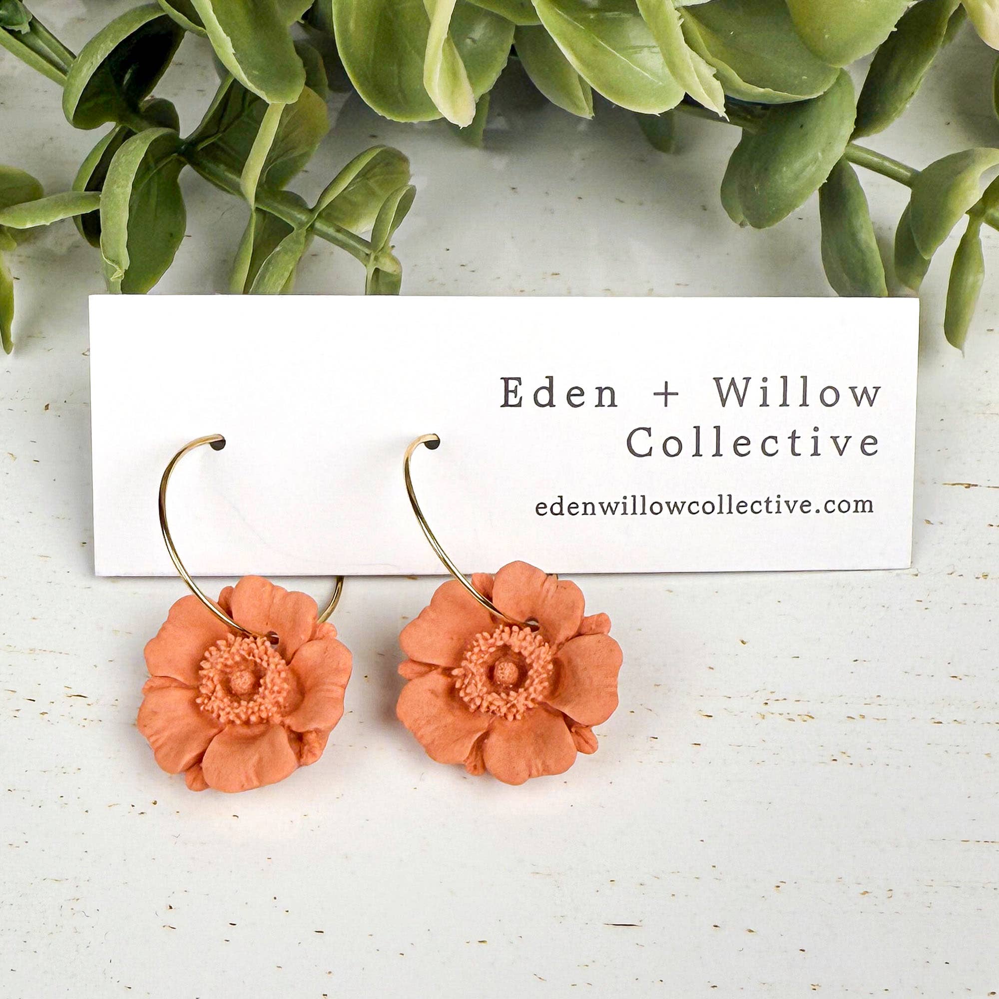 Eden + Willow Collective - Wholesale Hoop Earrings - Poppy Hoop Polymer Clay Earring, Handmade Lightweight  (Copy)1