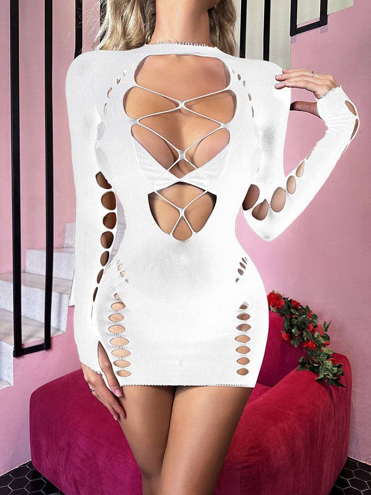 Sweetkama - Wholesale Lingerie Set - Women's - Sweetkama Fishnet Bodysuit Mesh Teddy Sexy Lingerie Dress17