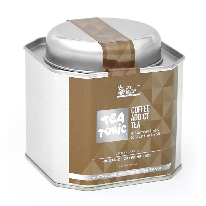 Coffee Addict Tea Loose Leaf Caddy Tin for wholesale by Tea Tonic