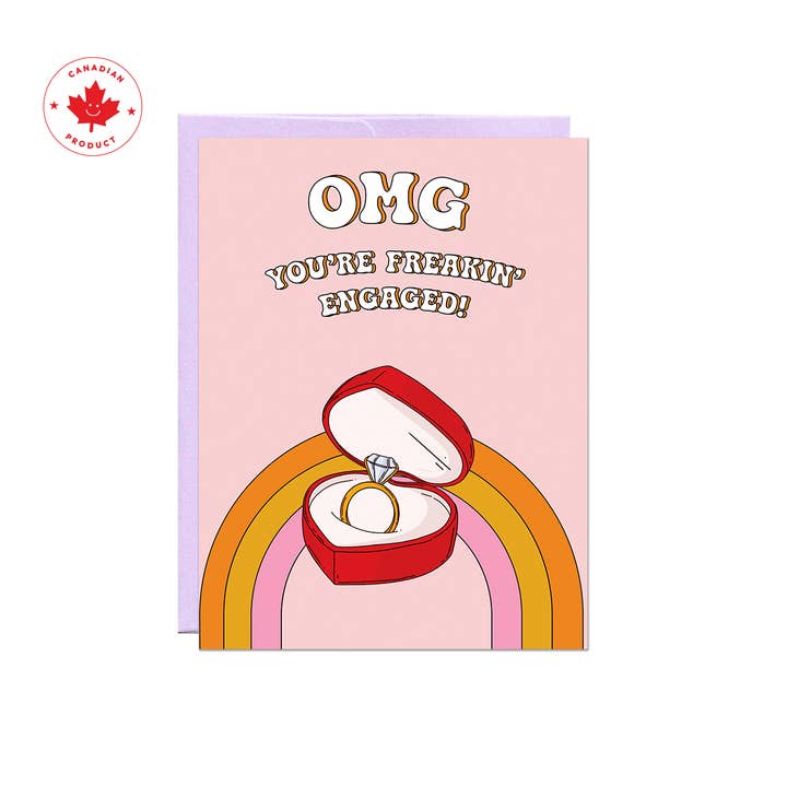 Party Mountain Paper co. – wholesale Engagement card – Freakin' Enagaged | Engagement Card