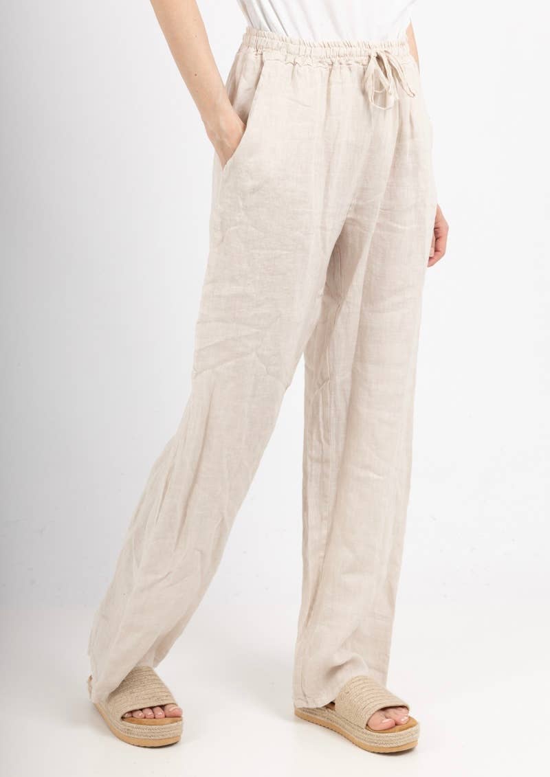 la maison des fibres naturelles - Wholesale Pants - Women's - Straight linen trousers 630132 100% linen19