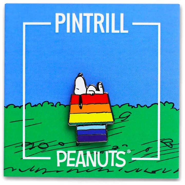 PINTRILL - Wholesale Lapel Pin/Button - PEANUTS - Snoopy Rainbow House Pin