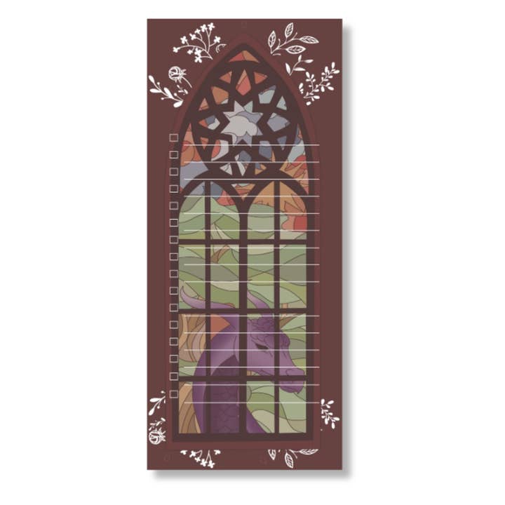 Lined Dragon Stained Glass Notepad for wholesale by Phoenix Rose Creations