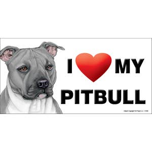 Pitbull (couleur grise)... Aimant pour voiture I (heart) My - 4 x 8 pouces - pour la vente par SJT Enterprises, Inc.