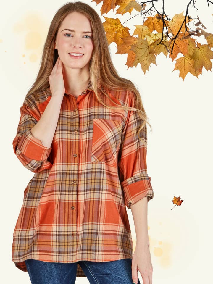 Camisas a cuadros de tejido suave 6683-PLUS para venta al por mayor de P.S Kate