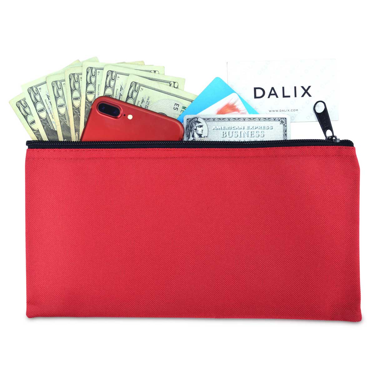 Dalix - Wholesale Pouch - Women's - DALIX Zipper Bank Deposit Money Bags Cash Coin Pouch 6 Pack50