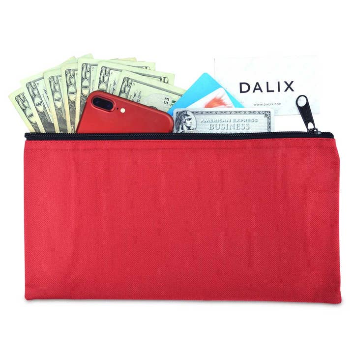 Dalix - Wholesale Pouch - Women's - DALIX Zipper Bank Deposit Money Bags Cash Coin Pouch 6 Pack50