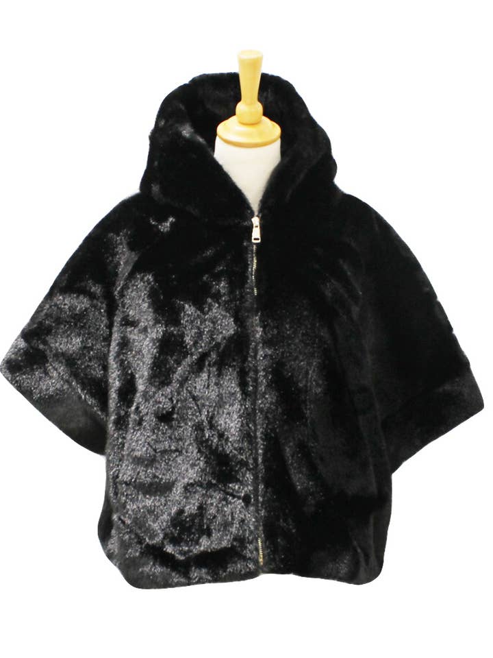 Vimoda - Wholesale Fur/Faux Fur Coat - Women's - Faux fur zip cape1