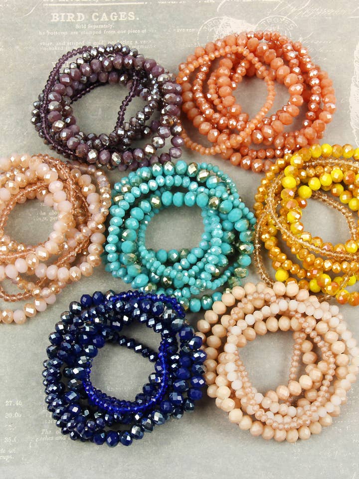 Seven Lines Glass Beads Stretch Bracelet and other Purchase Wholesale chic. Free Returns & Net 60 Terms on Faire trending on Faire.