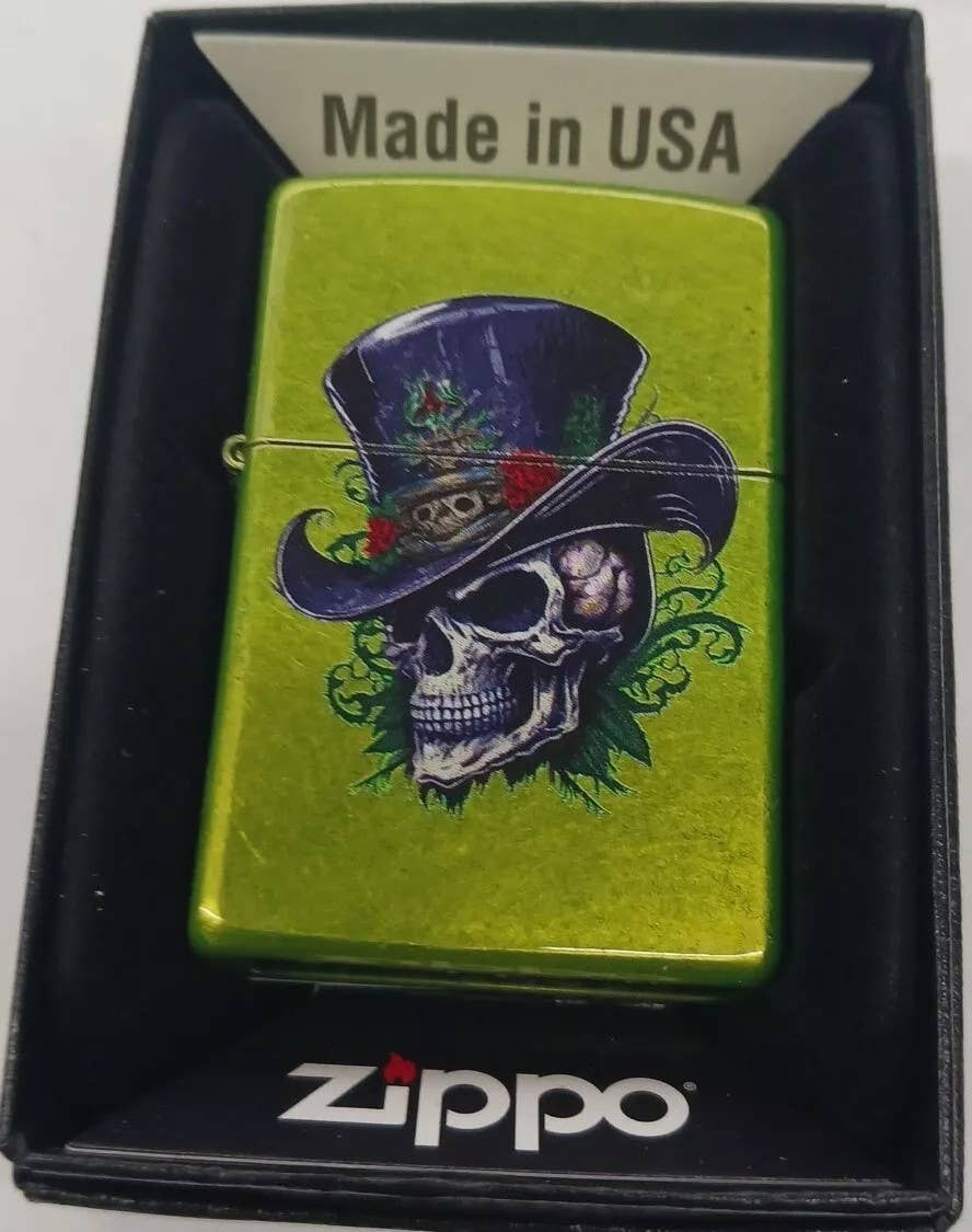 Lighter King – Engroshandel Lighter – Skarp Lurid Skull Med Hat Zippo Lighter