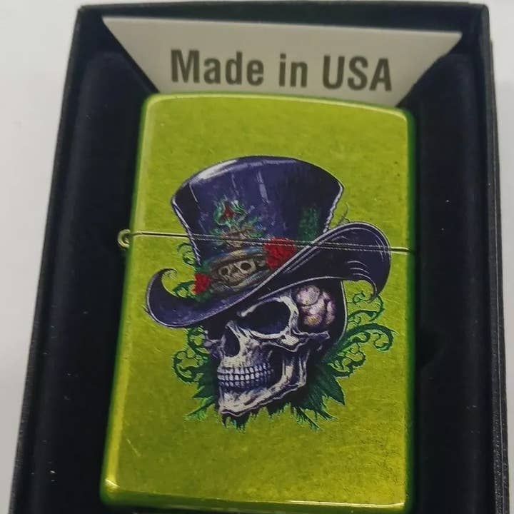 Lighter King – Engroshandel Lighter – Skarp Lurid Skull Med Hat Zippo Lighter0