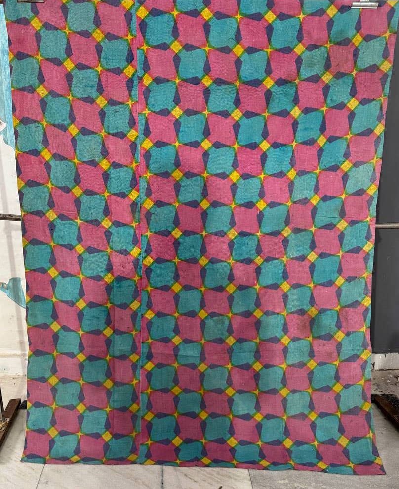 bhavnas boutique - Wholesale Quilt - Woven Whimsy Cotton Fabric kantha Stitch Quilt, Blanket, 5