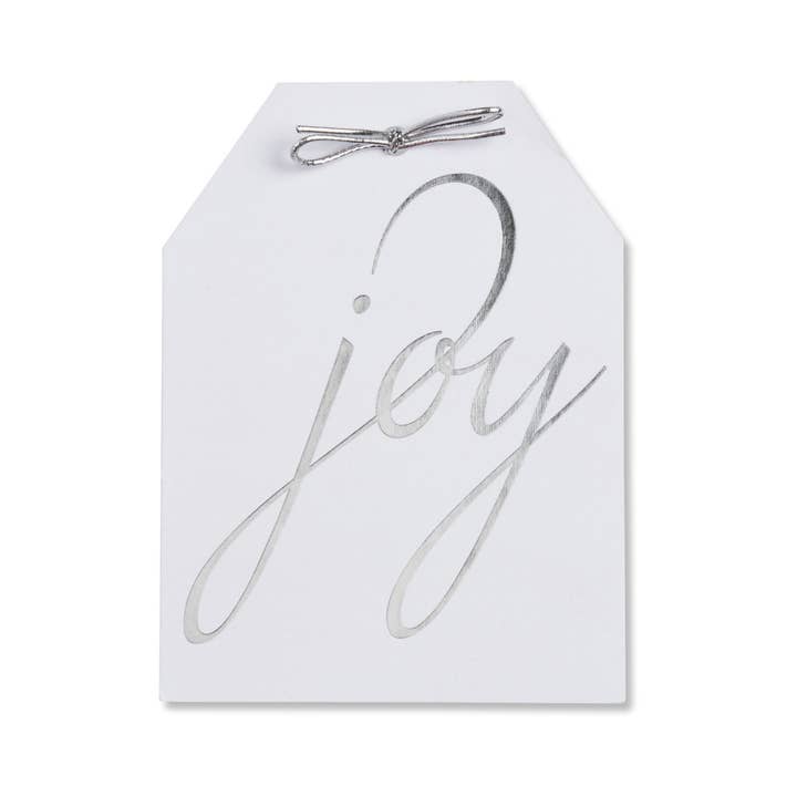WowWordZ - Wholesale Gift Tag - Joy Gift Tags – Silver Foil, Large 4x5.5, Set of 101